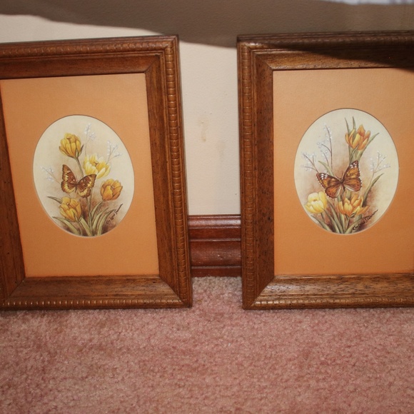 EUC VTGE HOME INTERIOR FLOWERS & BUTTERFLIES (MED)